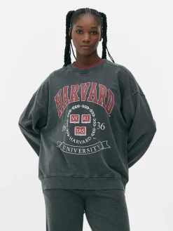 Matchend Sweatshirt Met Acid Wash Harvard