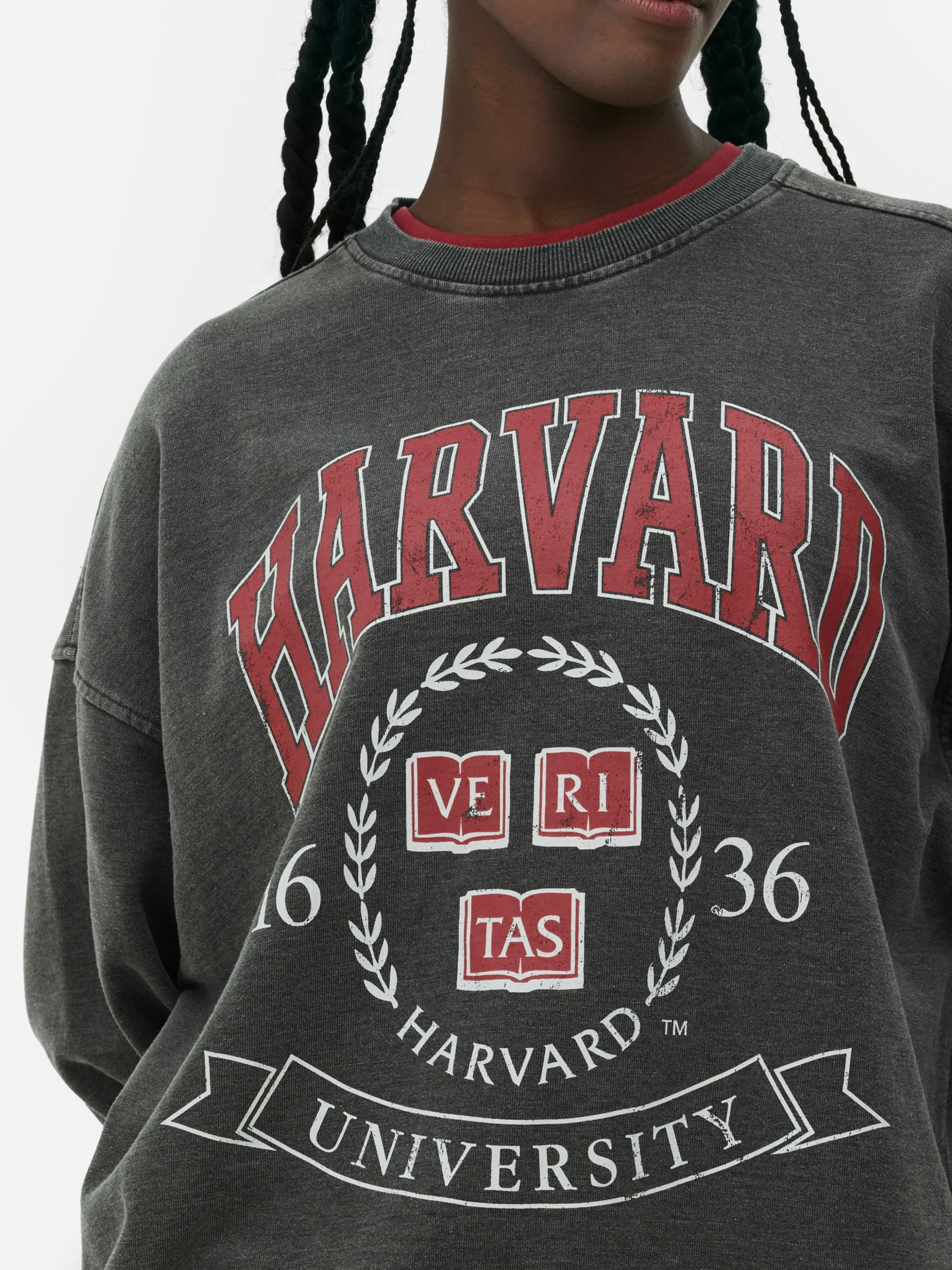 Matchend Sweatshirt Met Acid Wash Harvard