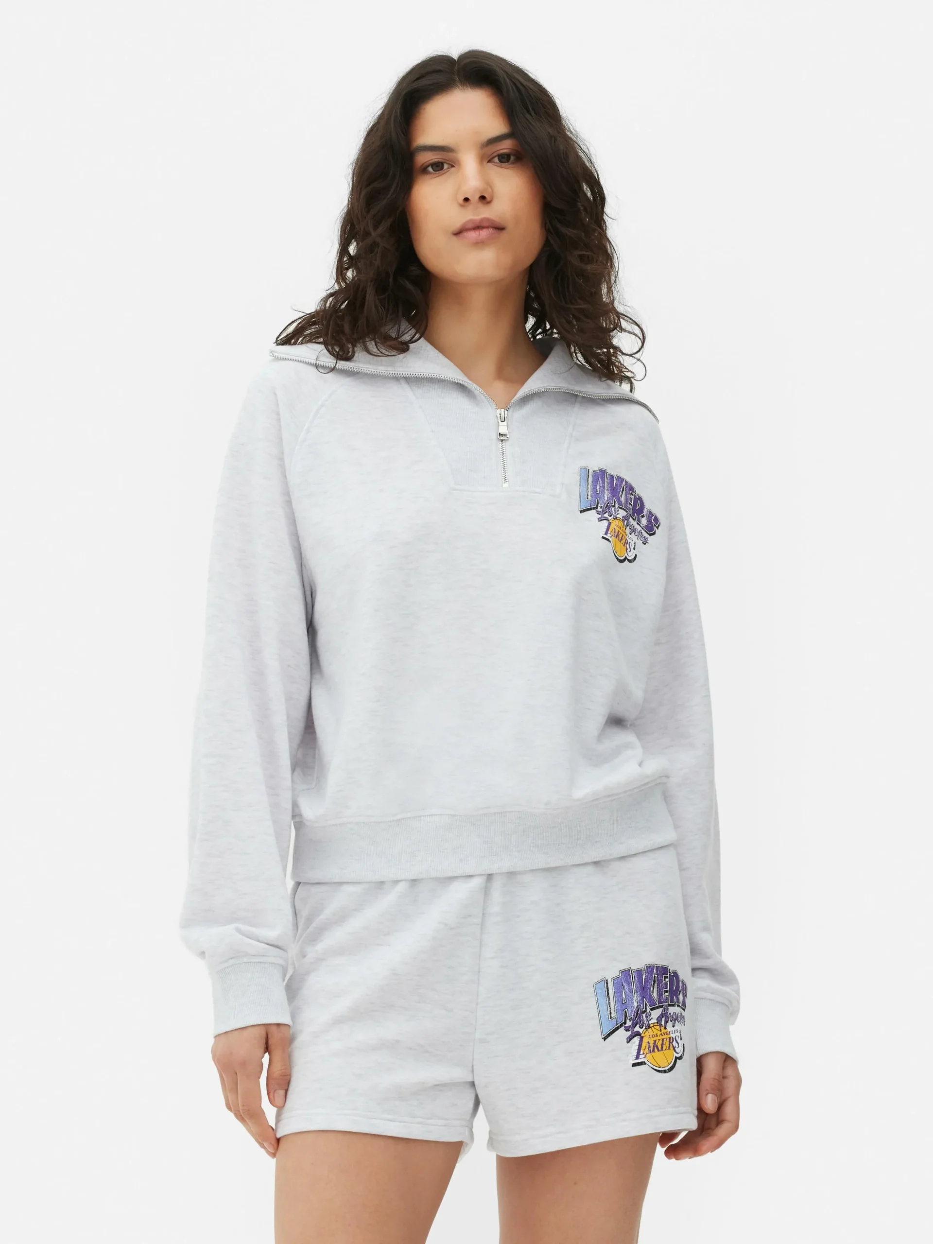 Matchend Sweatshirt Met Halve Rits NBA LA Lakers