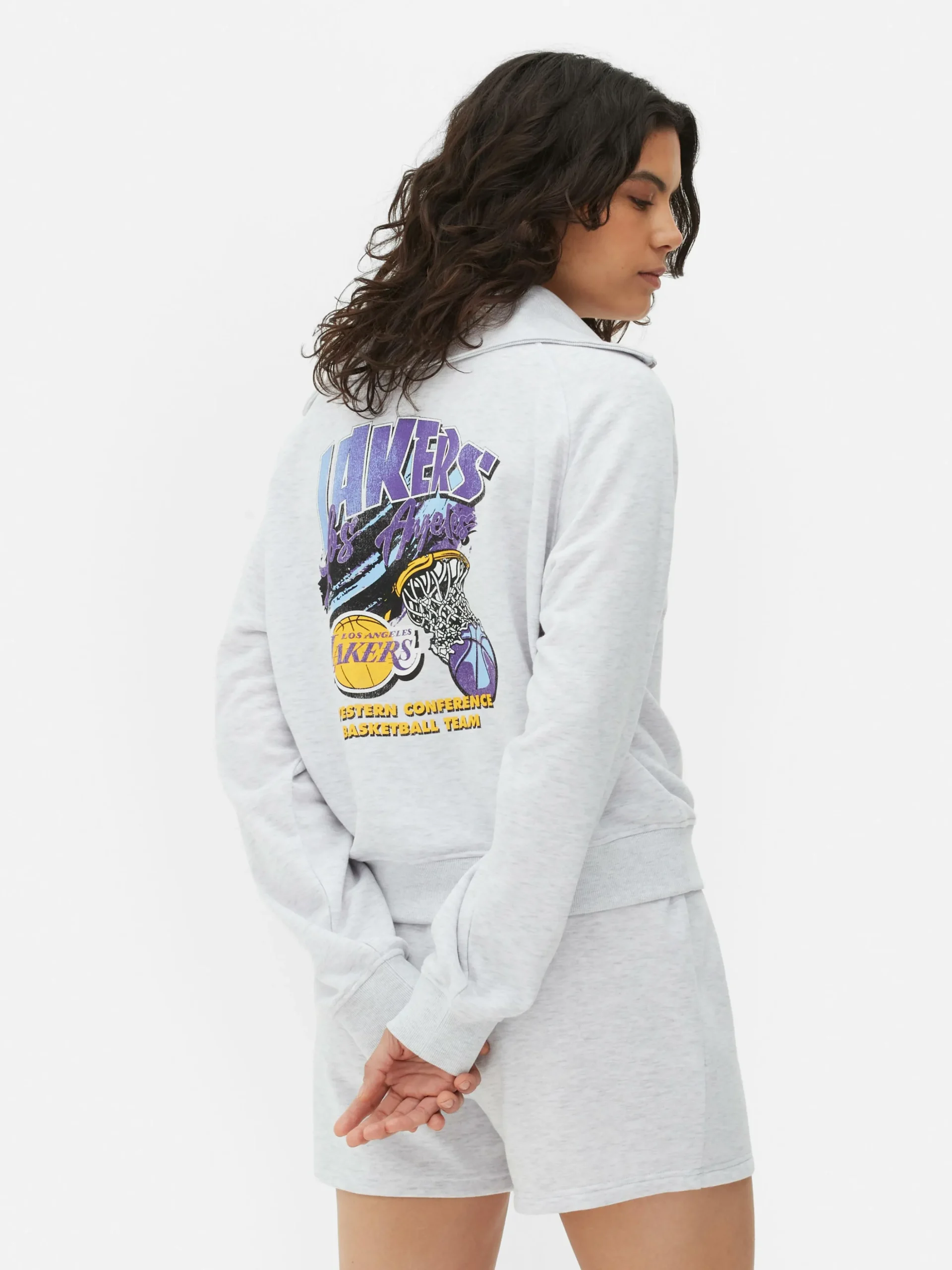 Matchend Sweatshirt Met Halve Rits NBA LA Lakers