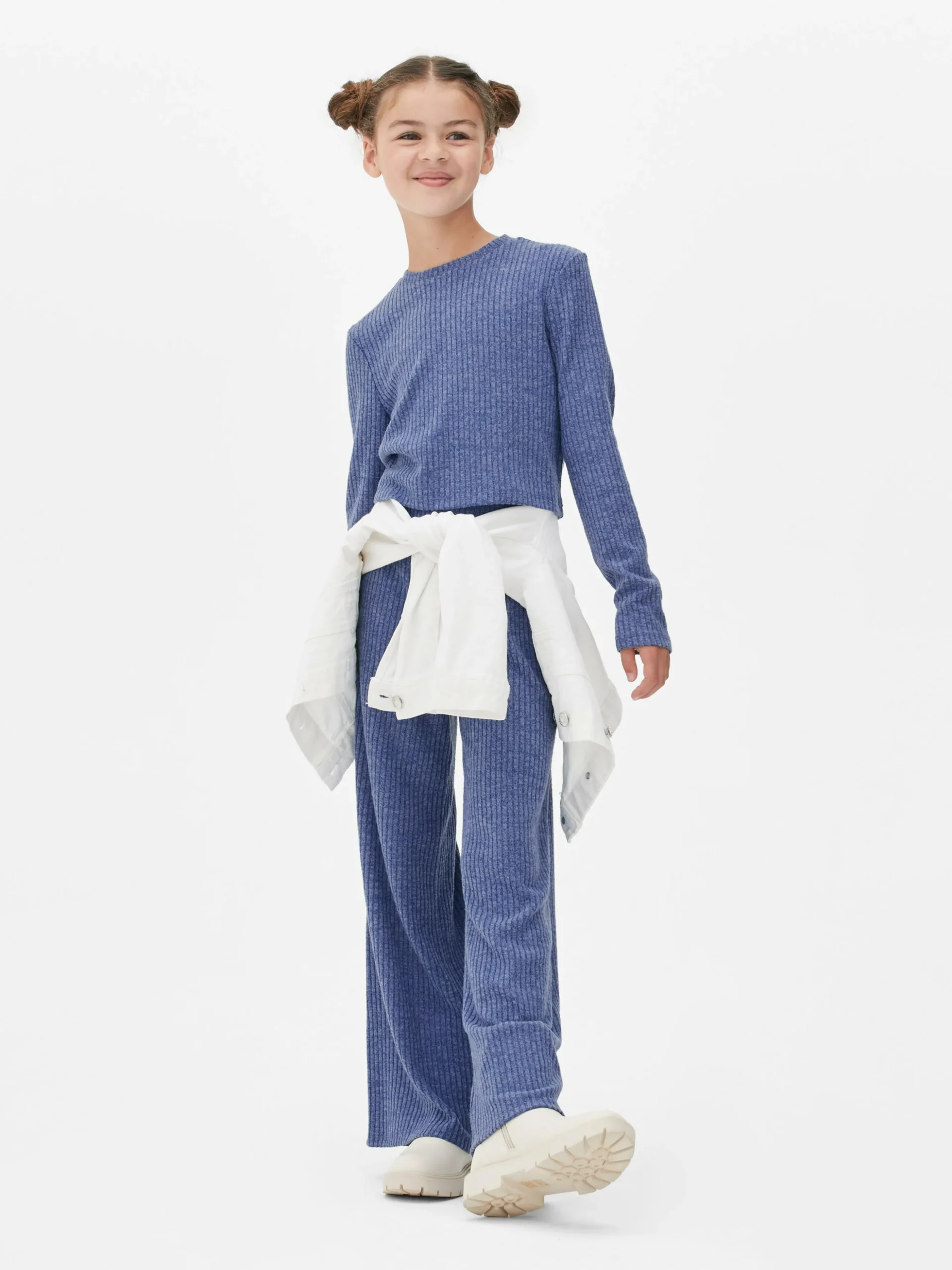 Matchende Geribde Top Met Lange Mouwen En Legging