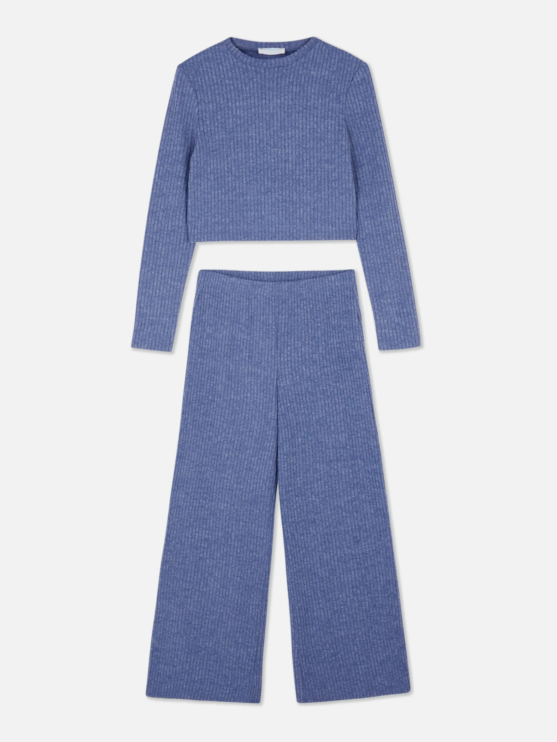 Matchende Geribde Top Met Lange Mouwen En Legging