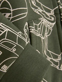 Matchende Hoodie Met Rits En Print