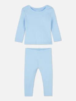 Matchende Set Met T-shirt En Legging Van Ribstof