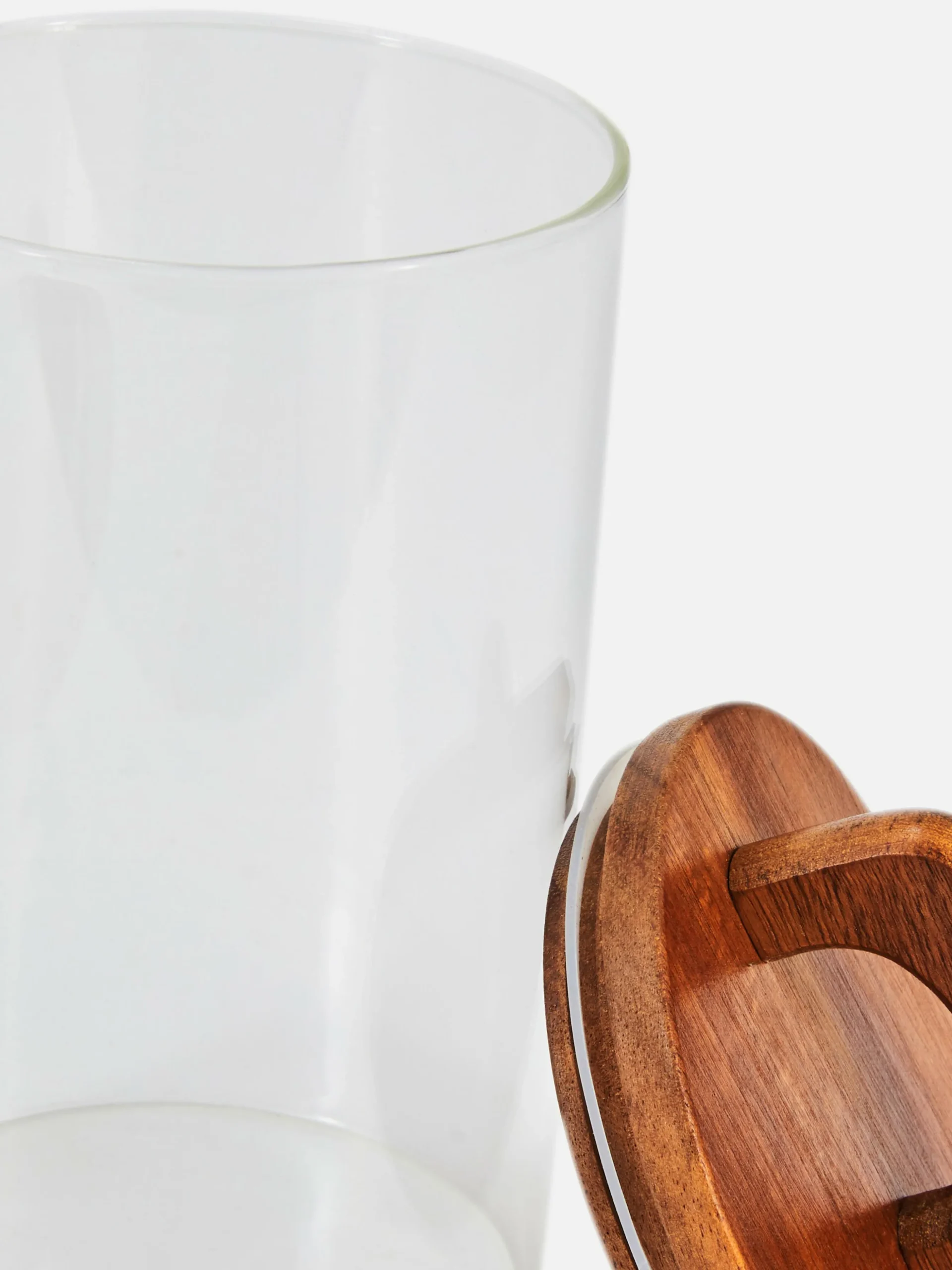 Medium Glazen Pot Met Houten Deksel