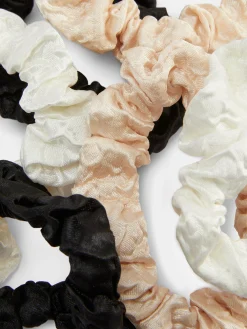 Micro-scrunchies Met Textuur, Set Van 6