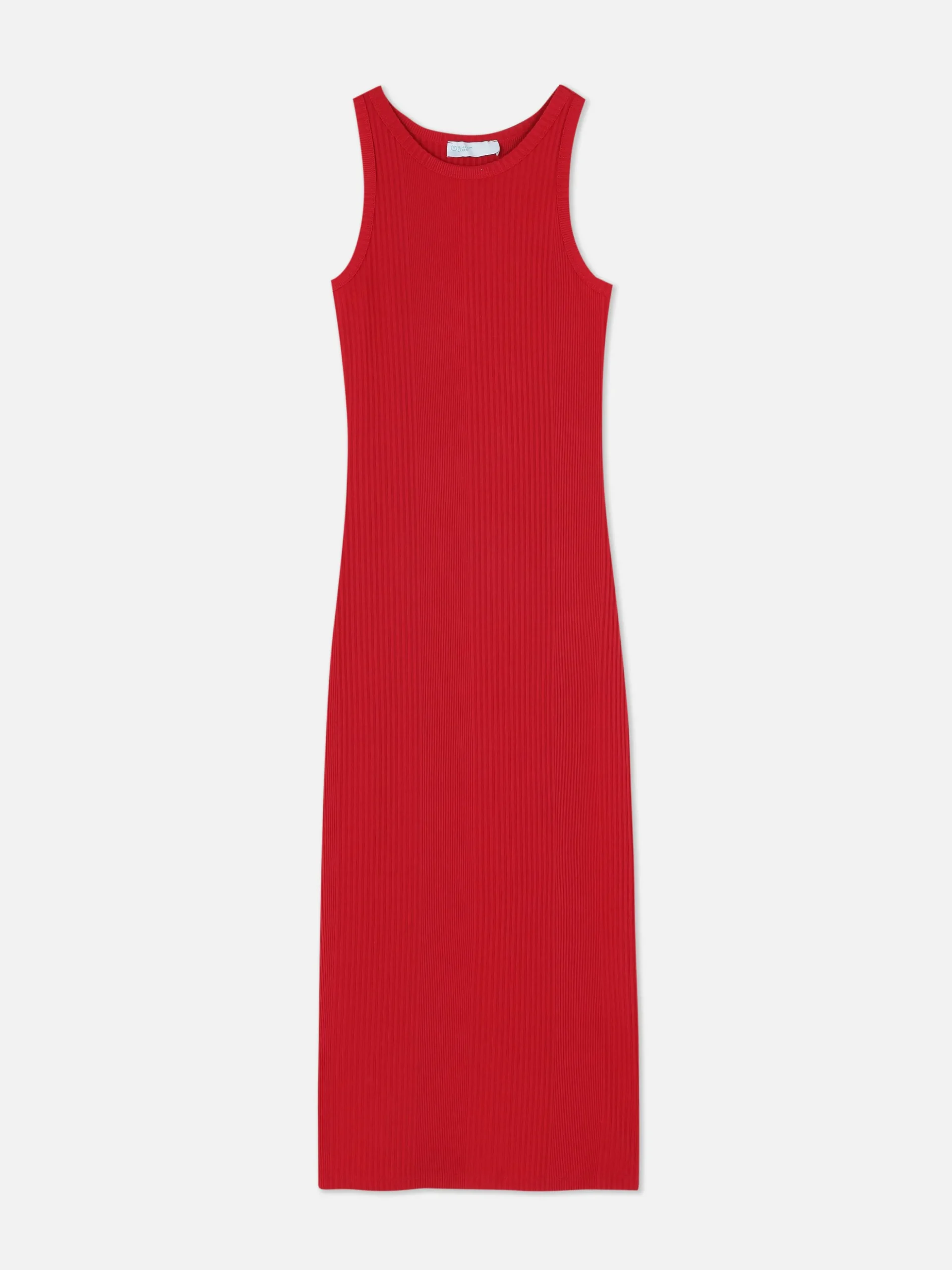 Midi-jurk Van Ribstof Met Racerback