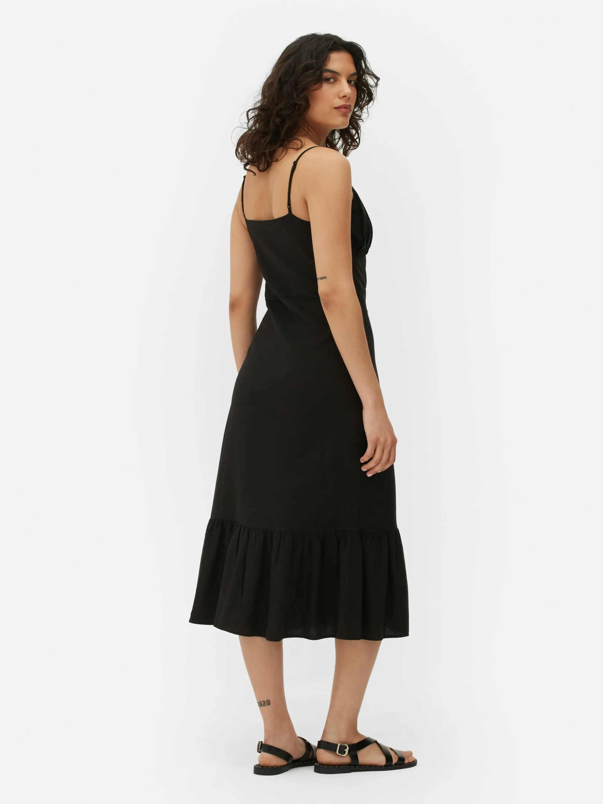 Midi-slipdress Met Knopen