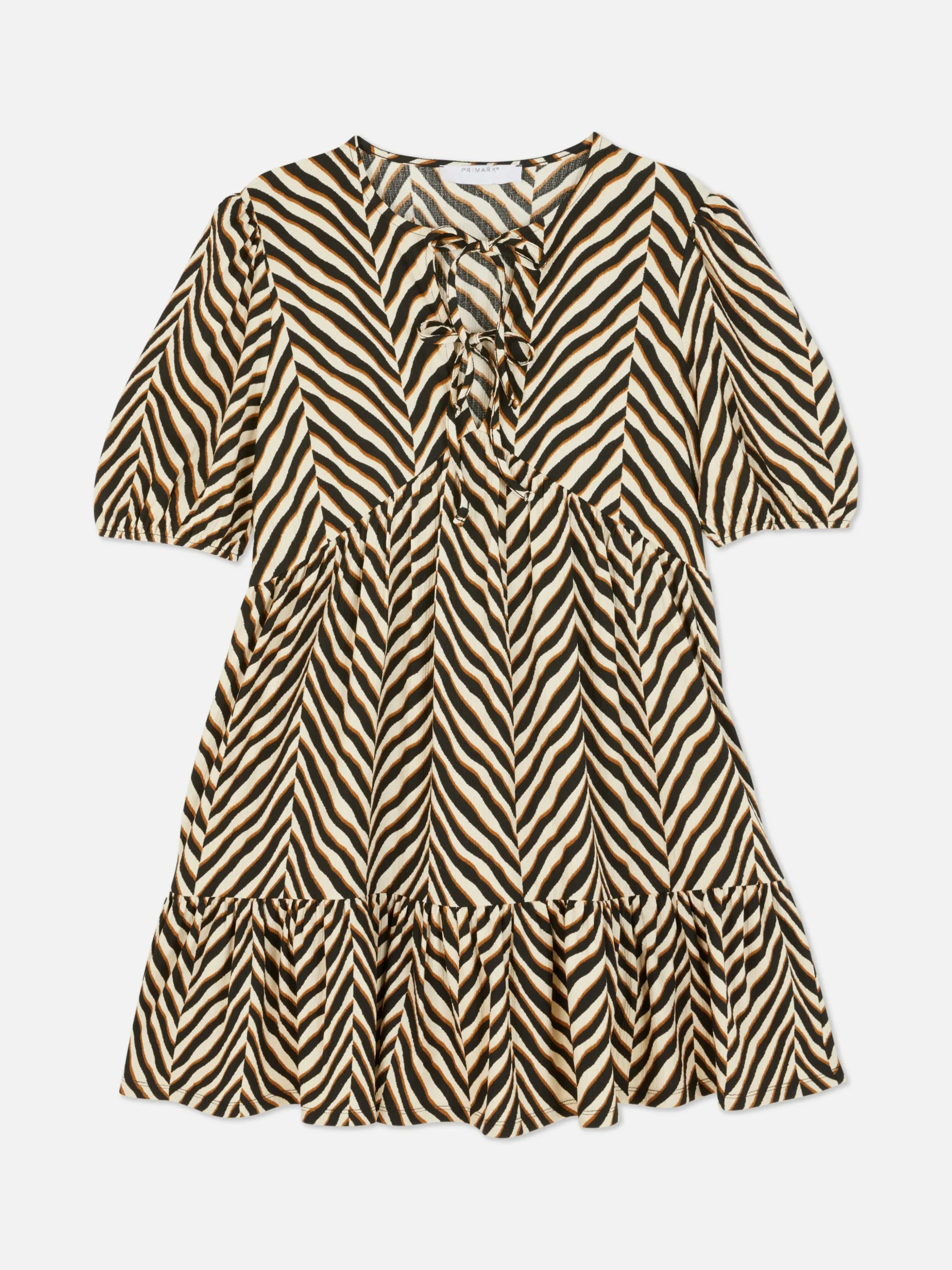 Mini-jurk Met Smokwerk Van Kreukelstof