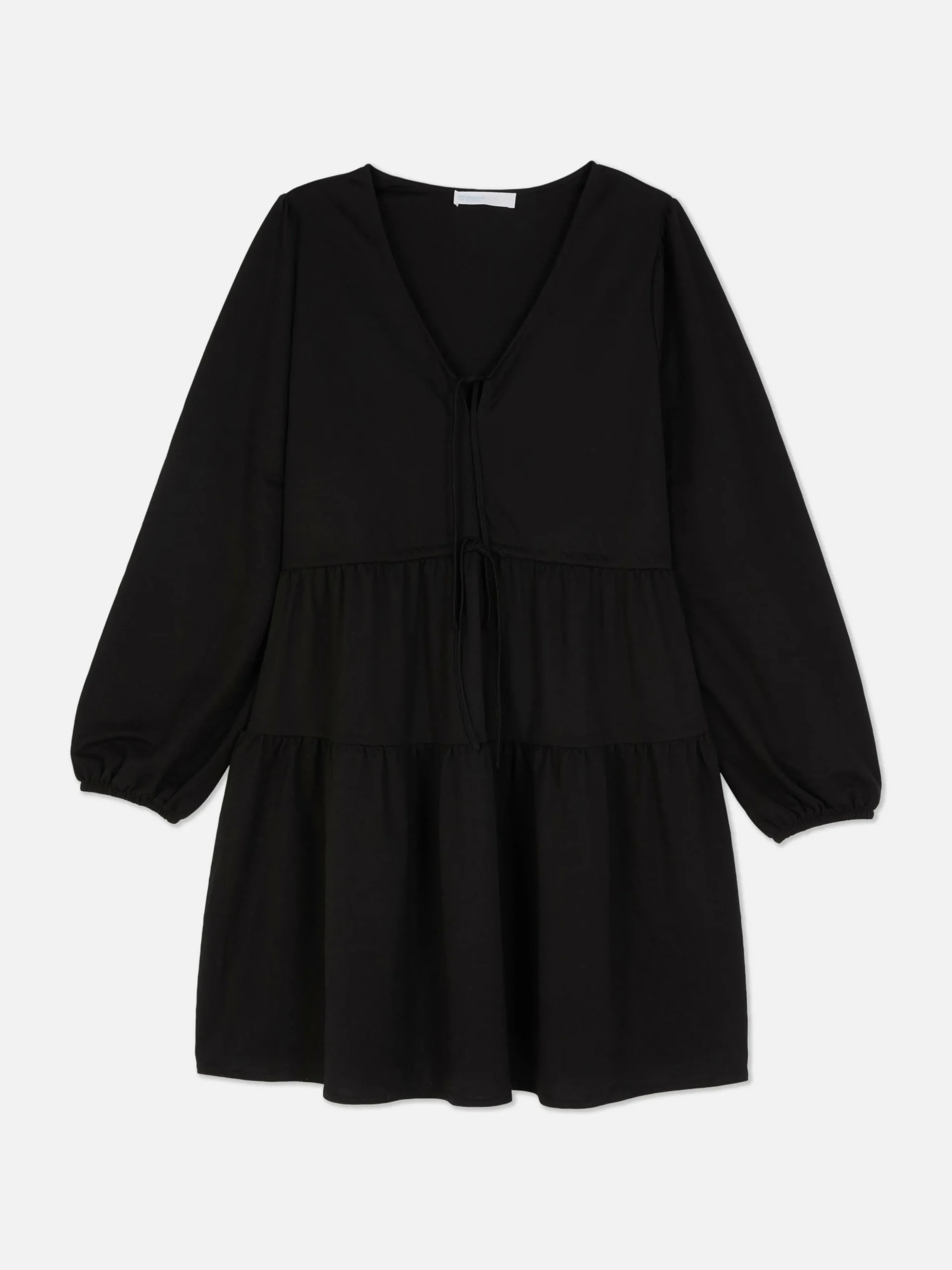 Mini-jurk Met V-hals En Smokwerk