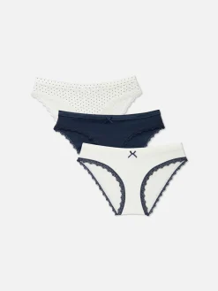 Modieuze Mini-slips Met Kanten Rand, Set Van 3