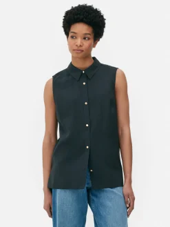 Mouwloze Blouse Met Knopen