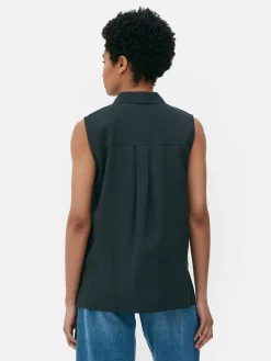 Mouwloze Blouse Met Knopen