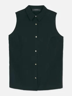 Mouwloze Blouse Met Knopen