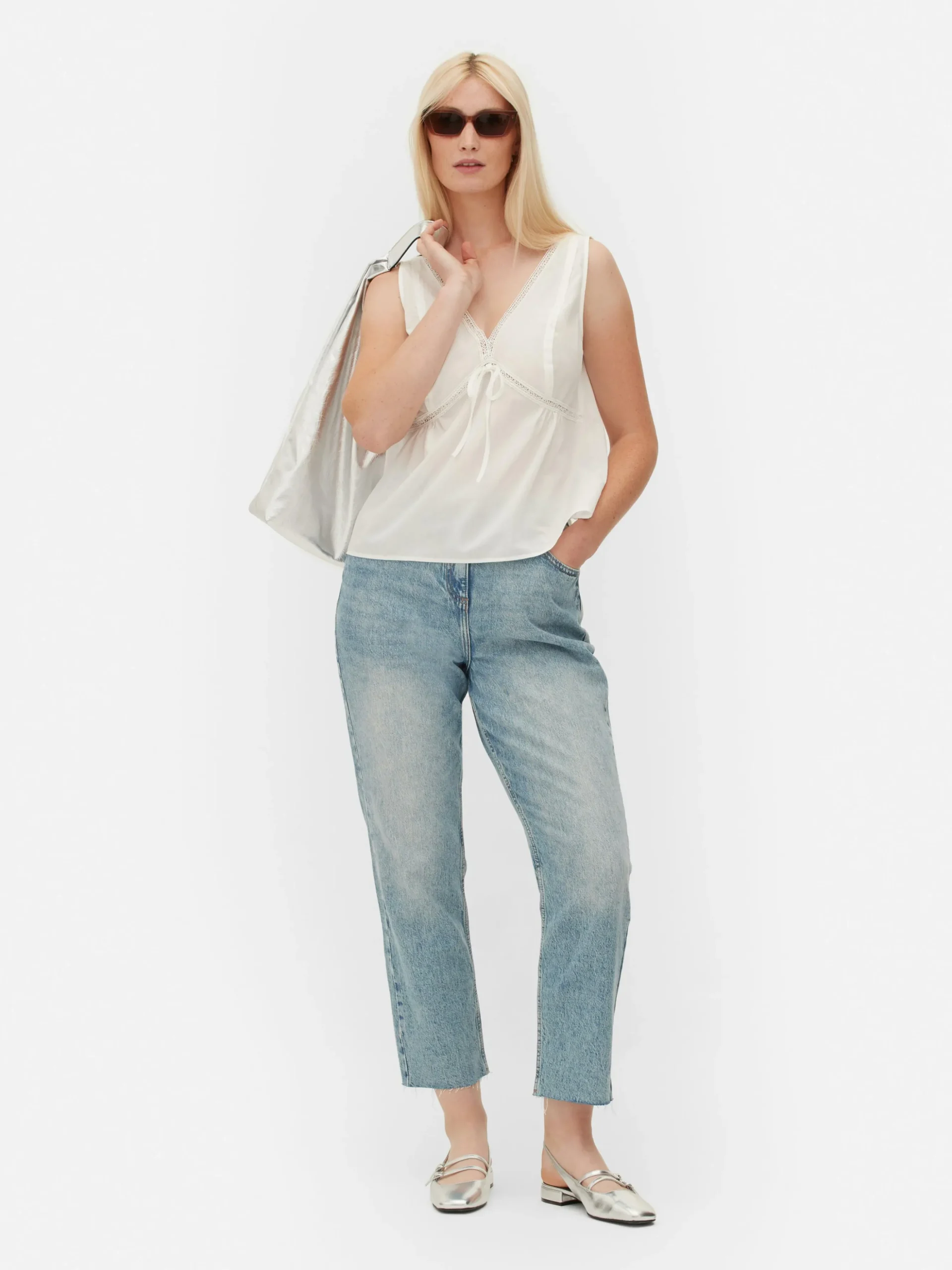 Mouwloze Blouse Met V-hals