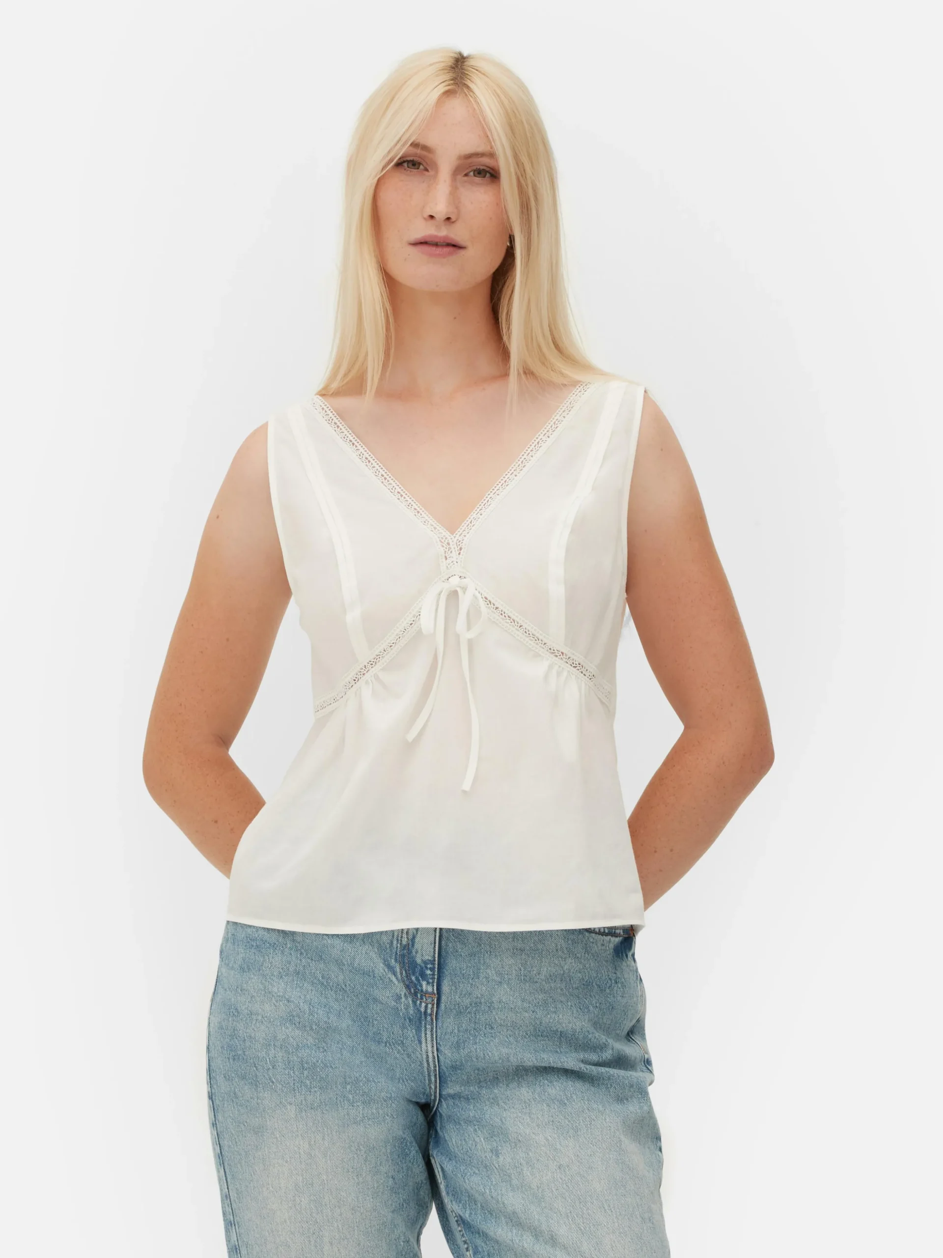 Mouwloze Blouse Met V-hals