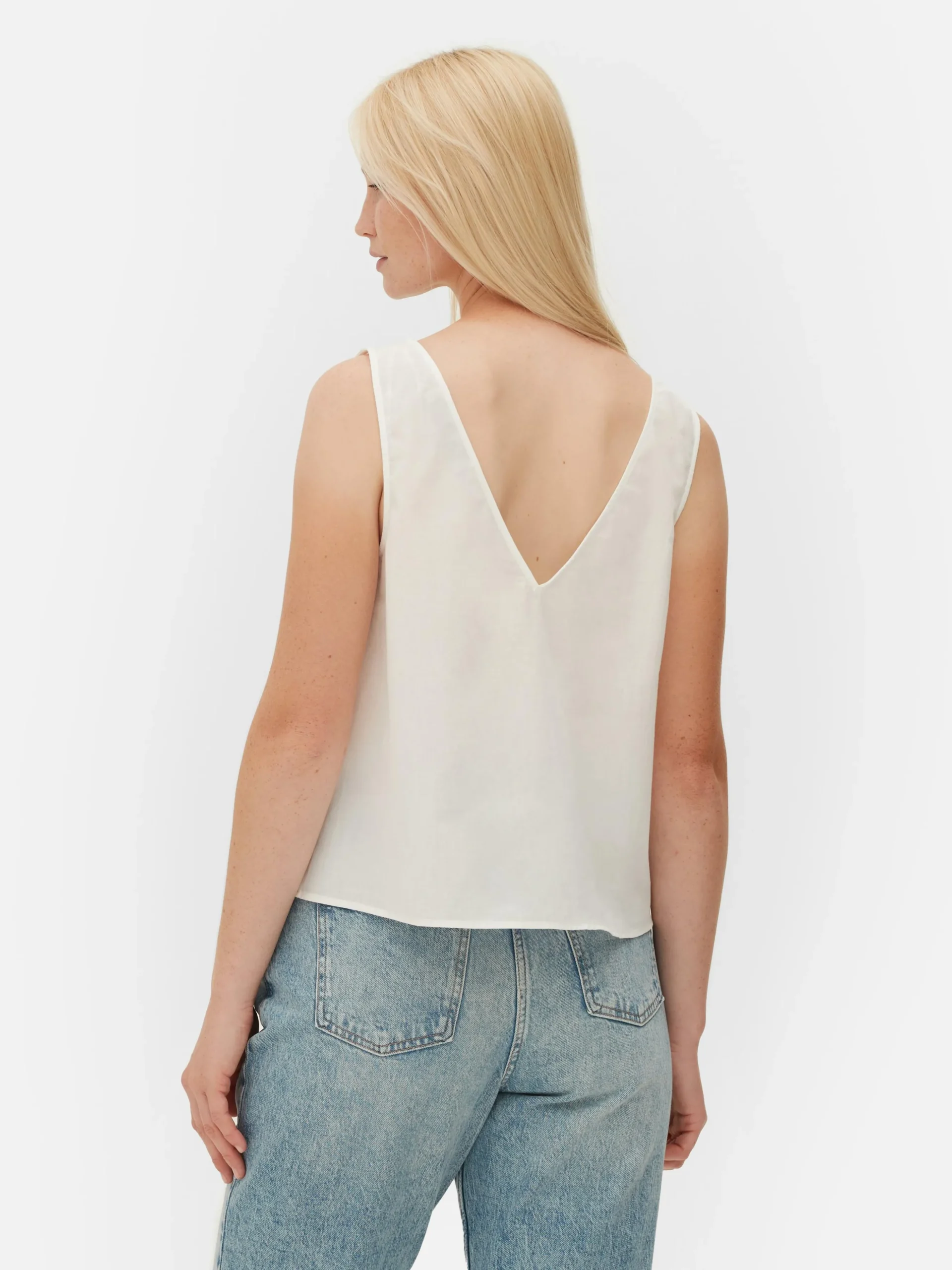 Mouwloze Blouse Met V-hals