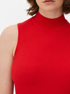 Mouwloze Gebreide Midi-jurk