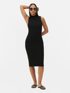 Mouwloze Gebreide Midi-jurk