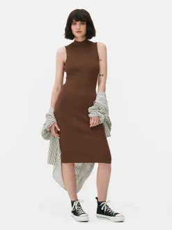 Mouwloze Gebreide Midi-jurk