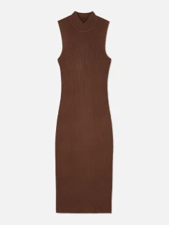 Mouwloze Gebreide Midi-jurk