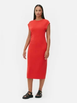 Mouwloze Midi-jurk Met Ruches