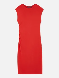 Mouwloze Midi-jurk Met Ruches
