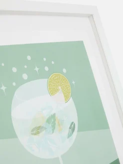 Muurkunst Met Gestileerde Cocktail