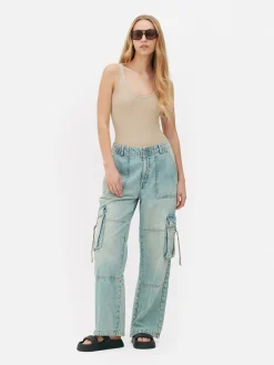 Naadloze Bodysuit Van Ribstof Met U-hals