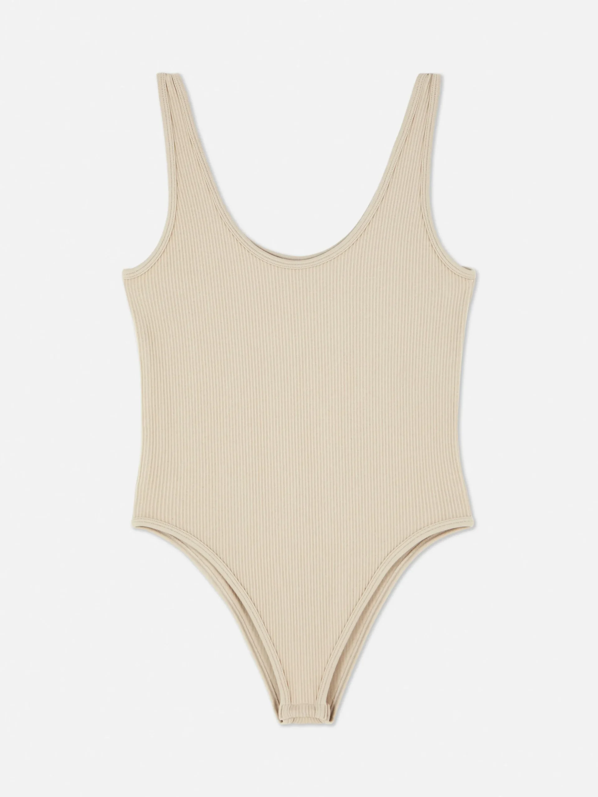 Naadloze Bodysuit Van Ribstof Met U-hals