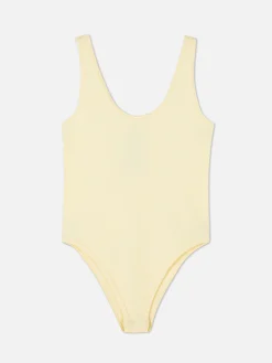 Naadloze Bodysuit Van Ribstof Met U-hals