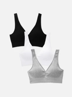 Naadloze Bralette Met V-hals, Set Van 3