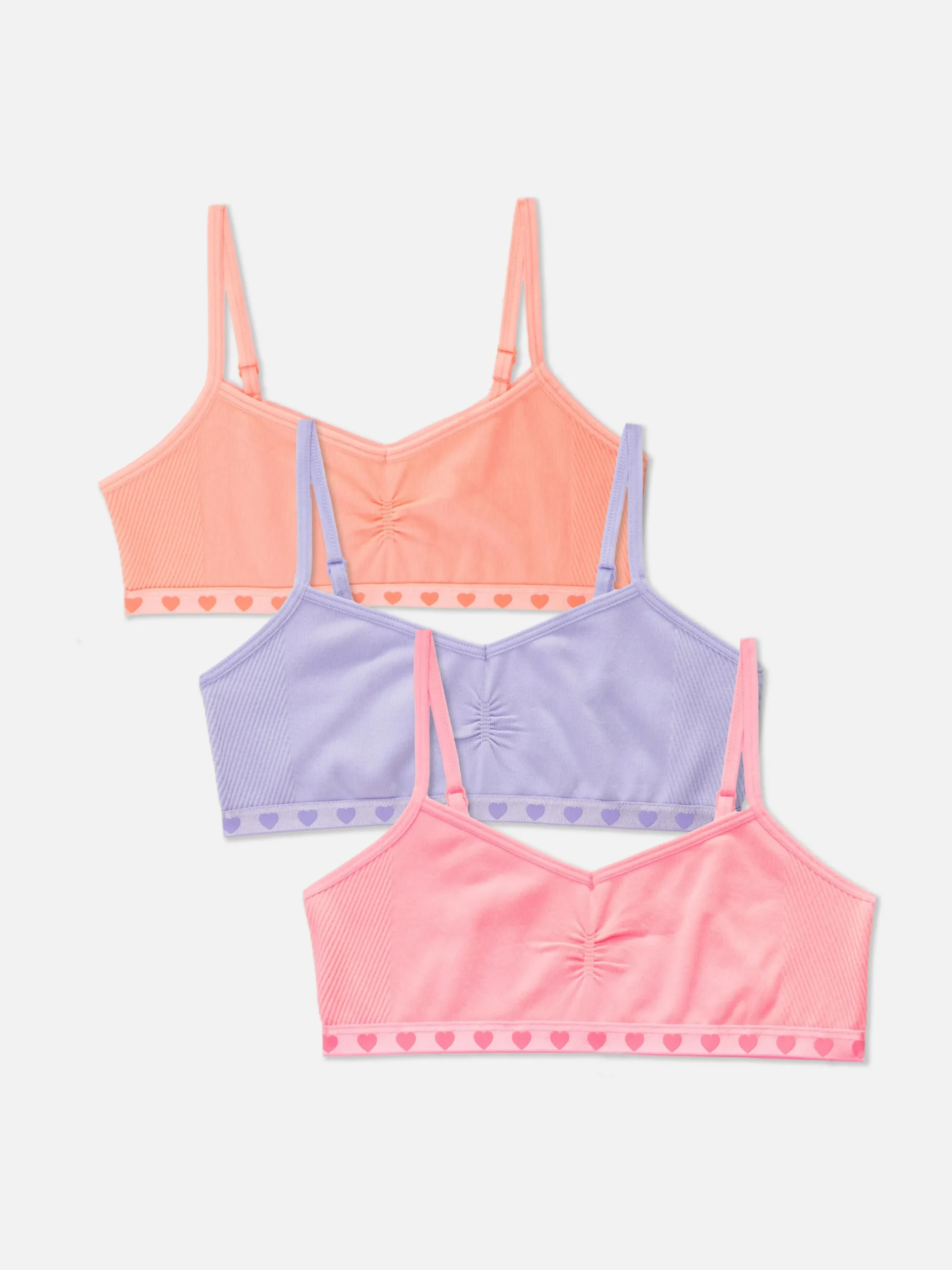 Naadloze Korte Tops Met Hartjes, Set Van 3