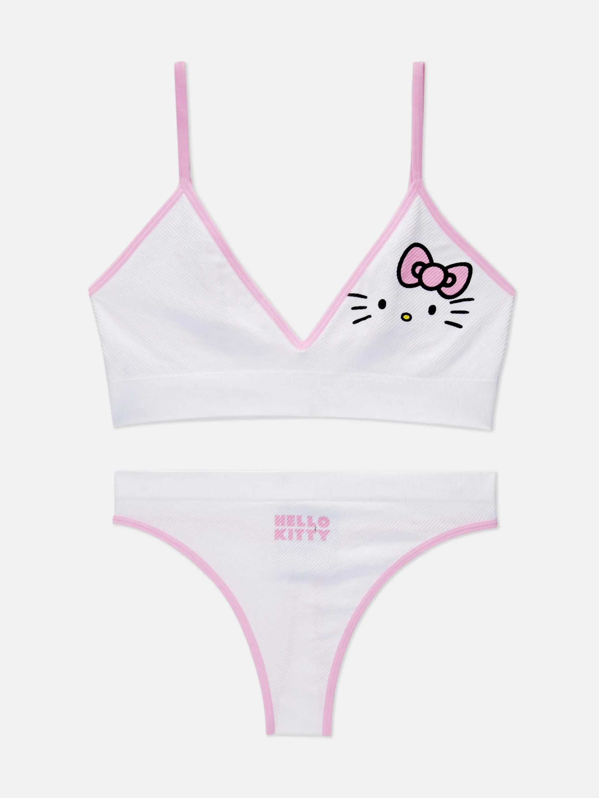 Naadloze Triangelbralette En String Hello Kitty