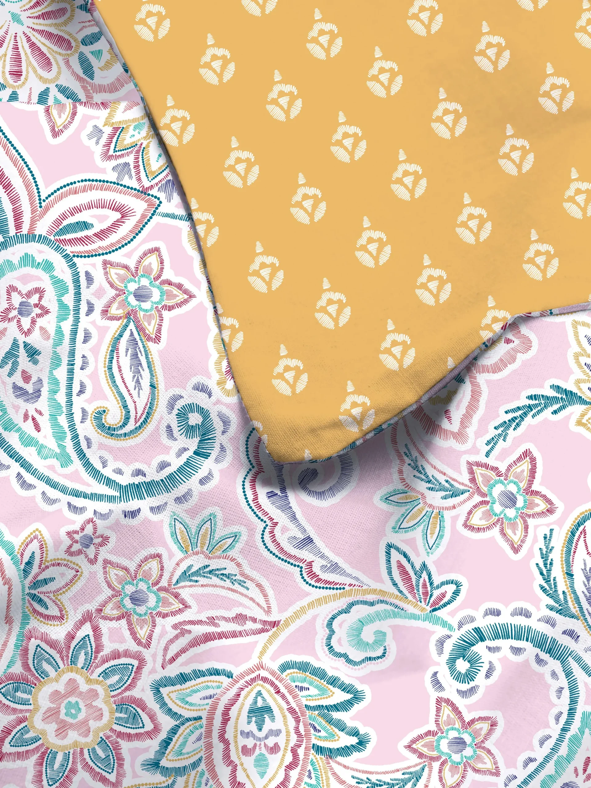 Omkeerbare Kingsize Dekbedovertrekset Met Paisley