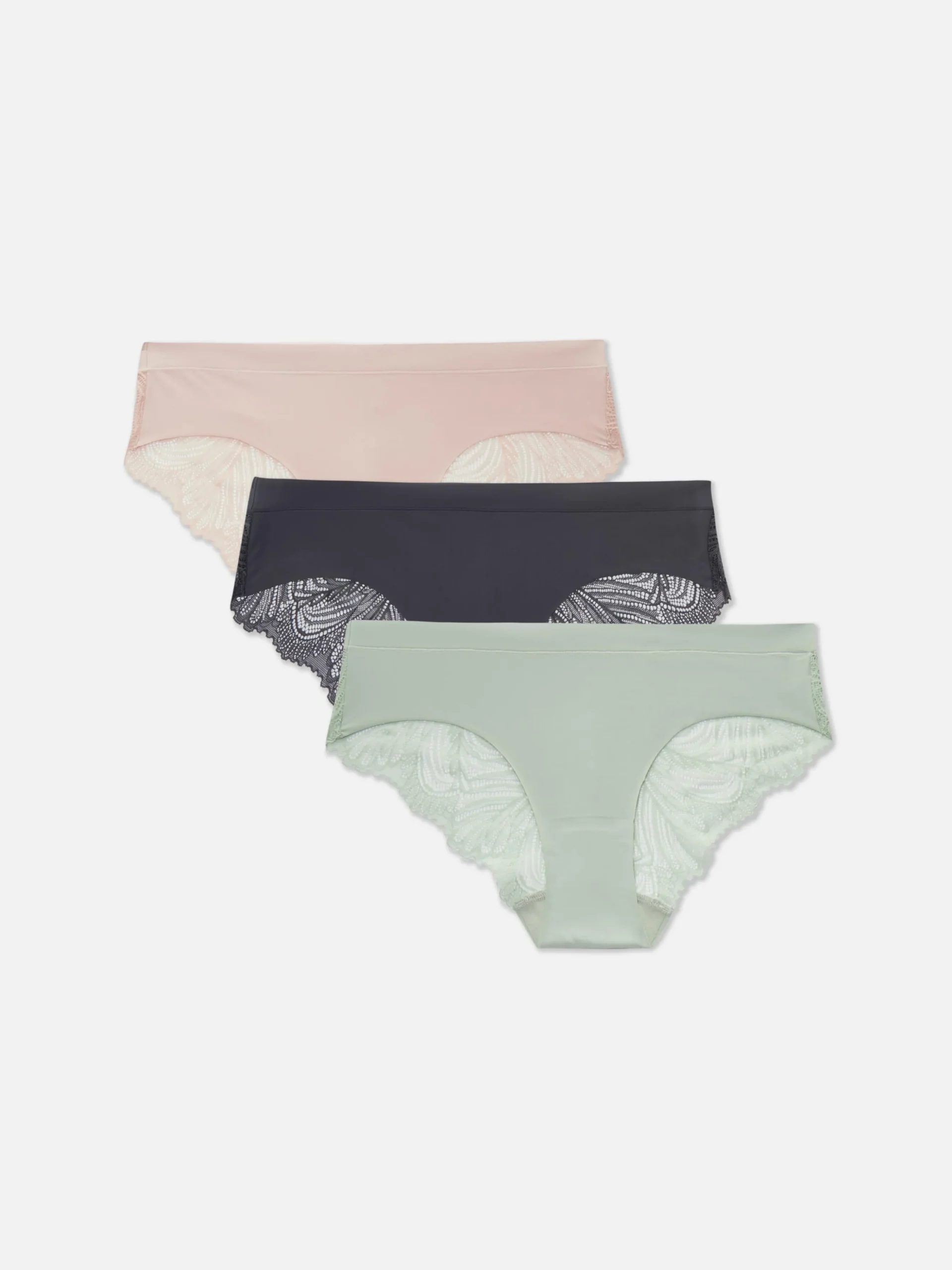 Onzichtbare Brazilian Slip Met Kant, Set Van 3