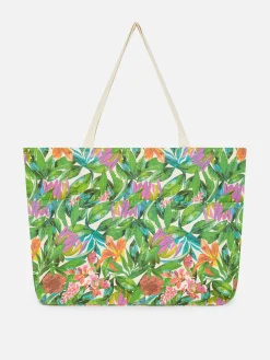 Oversized Shopper Met Bloemenprint
