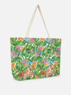 Oversized Shopper Met Bloemenprint
