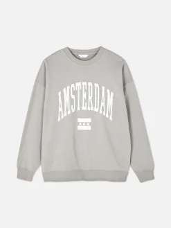 Oversized Sweatshirt Met Print Amsterdam