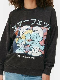 Oversized Sweatshirt Met Print De Smurfen