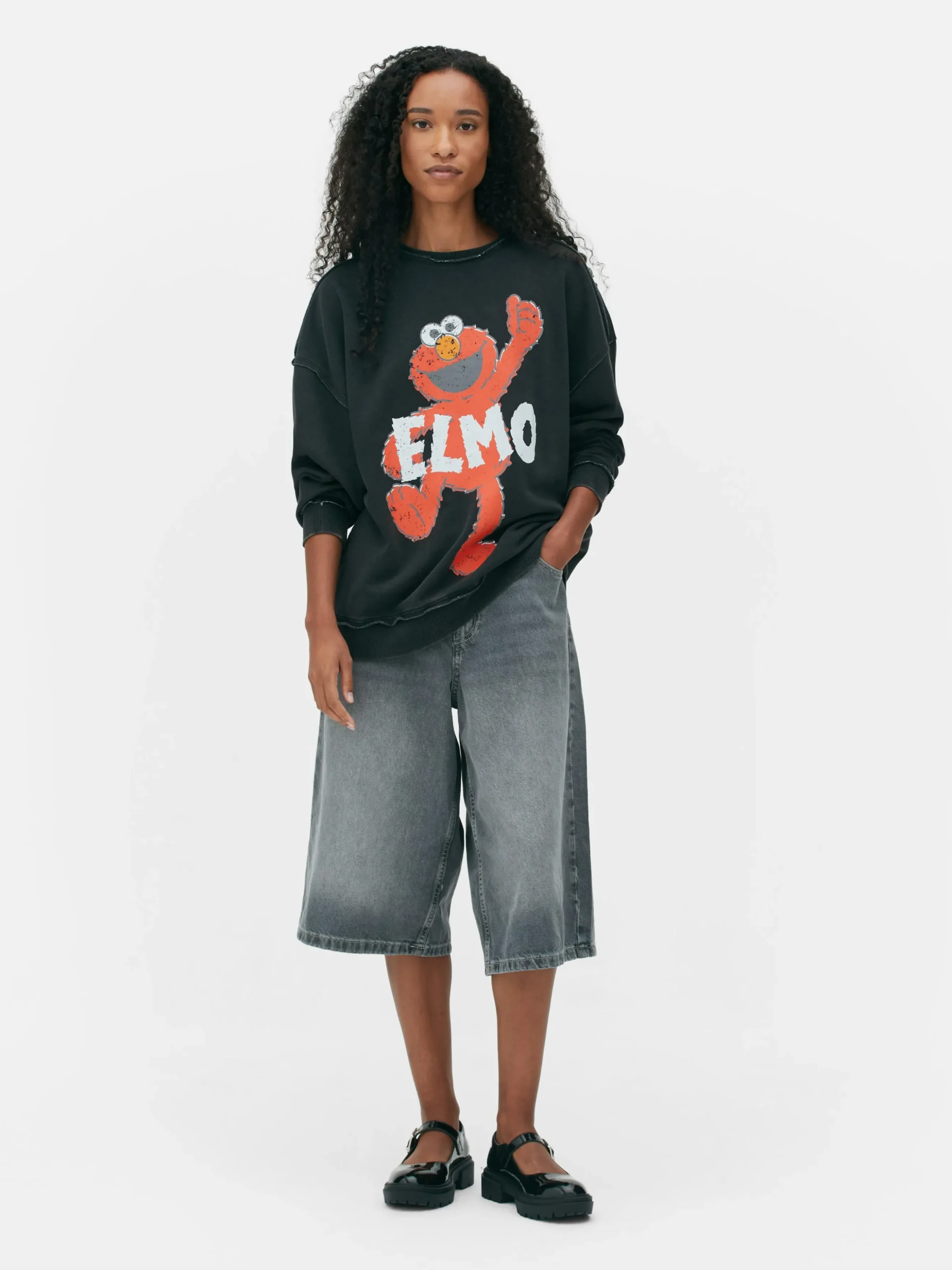 Oversized Sweatshirt Met Sesamstraat-print
