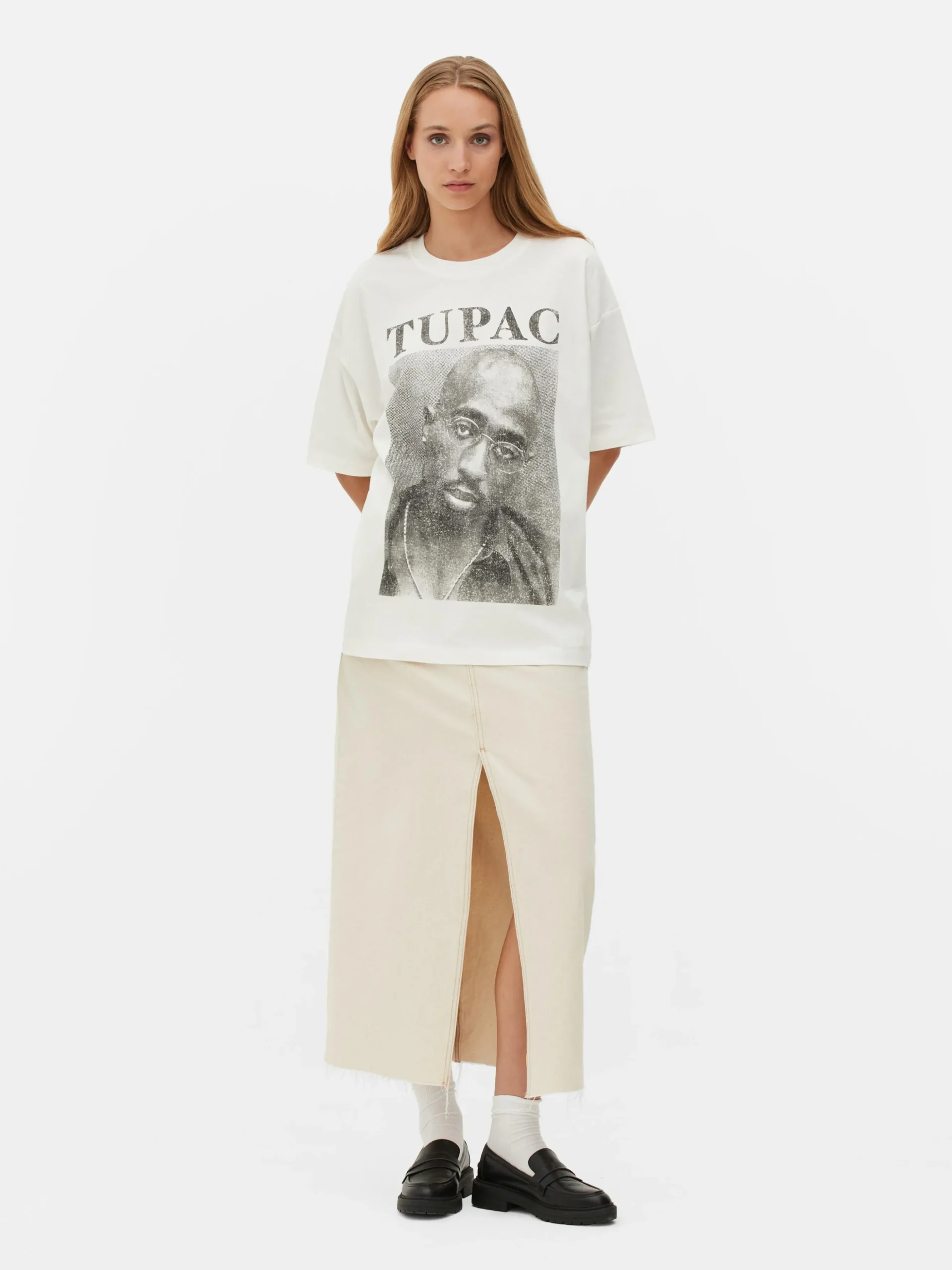 Oversized T-shirt Met Print Tupac