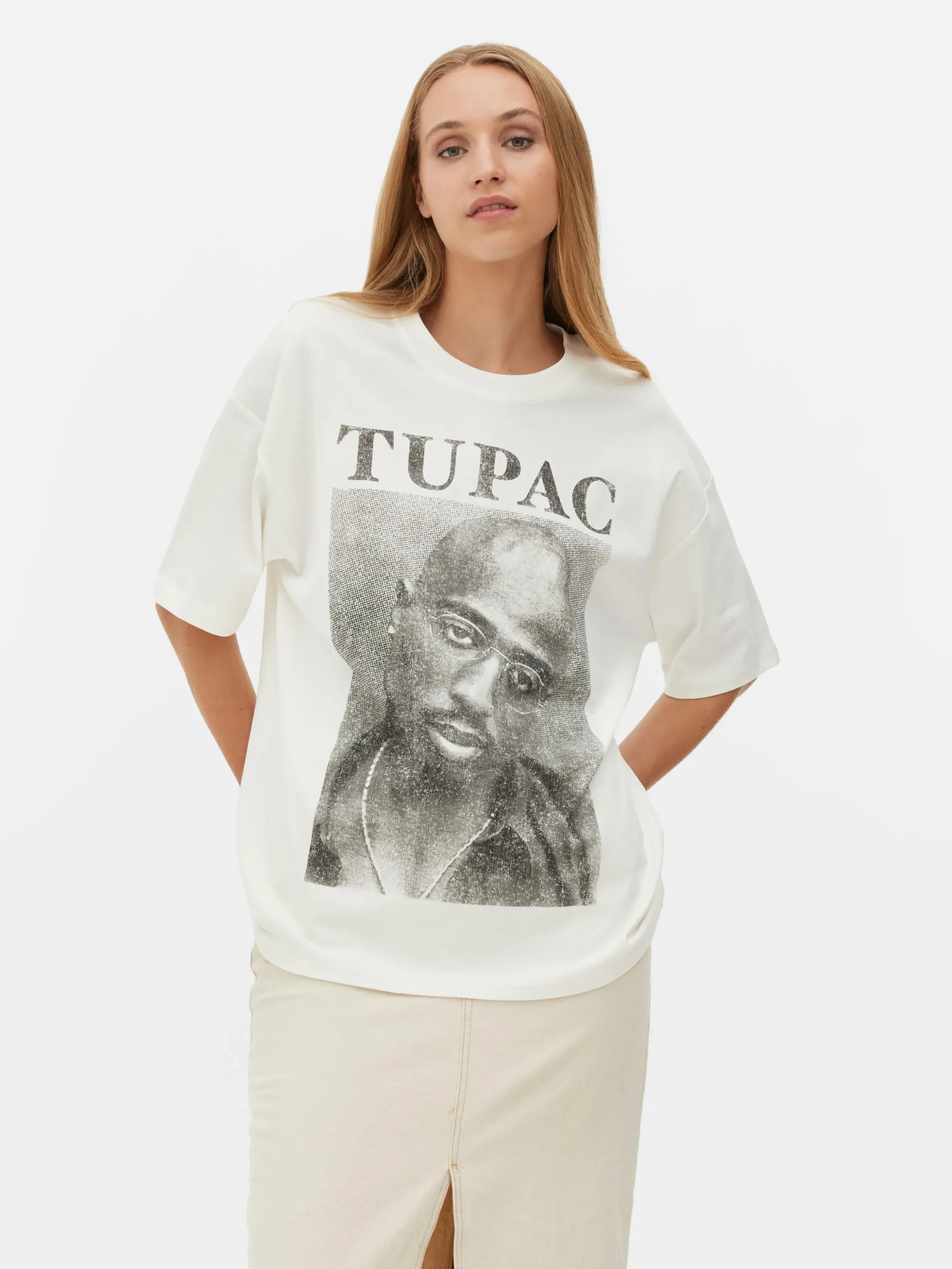 Oversized T-shirt Met Print Tupac