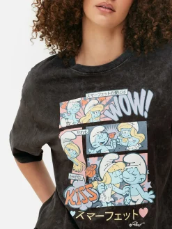Oversized T-shirt Met Strip De Smurfen