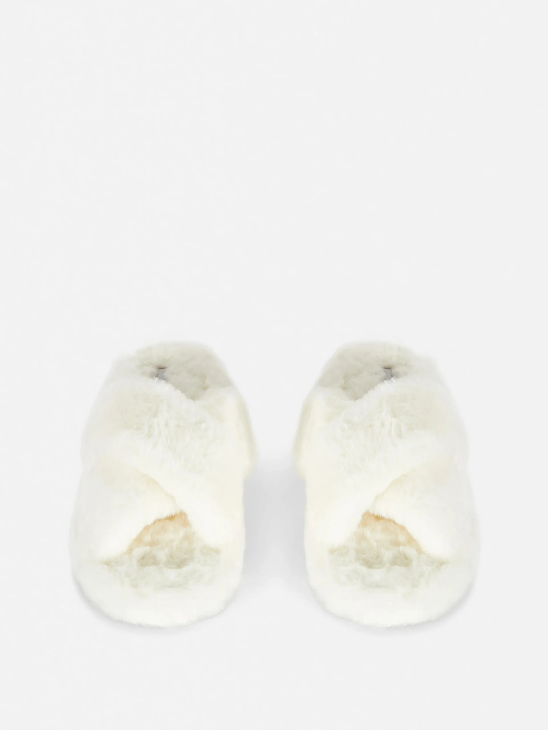 Pantoffels Met Imitatiebont En Gekruiste Bandjes