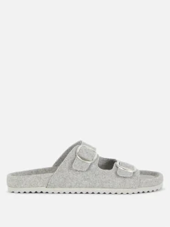Pantoffels Met Voetbed En Twee Vilten Bandjes