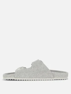 Pantoffels Met Voetbed En Twee Vilten Bandjes