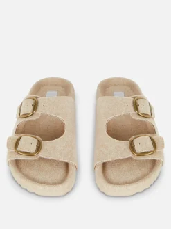 Pantoffels Met Voetbed En Twee Vilten Bandjes