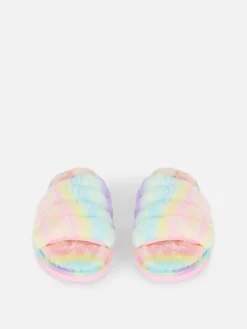 Pantoffels Van Imitatiebont Met Kleurverloop