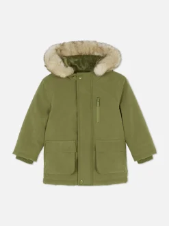 Parka Met Capuchon Met Imitatiebontrand